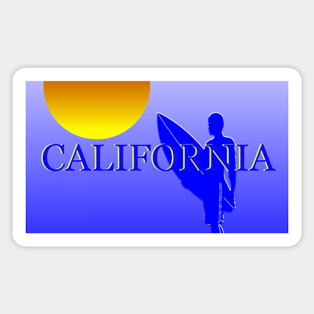 California surfer face mask design A Sticker by dltphoto